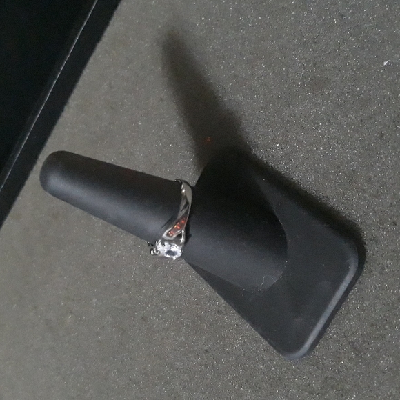 Sterling Silver lab opal/clear cz ring sz 7 - Picture 3 of 9